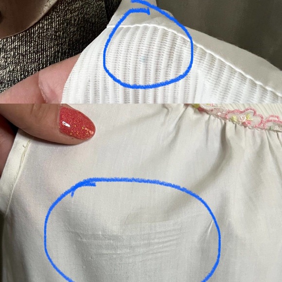 Vintage 1960s Women's White Bib Neck Sleeveless Blouse Size Large - Picture 11 of 13